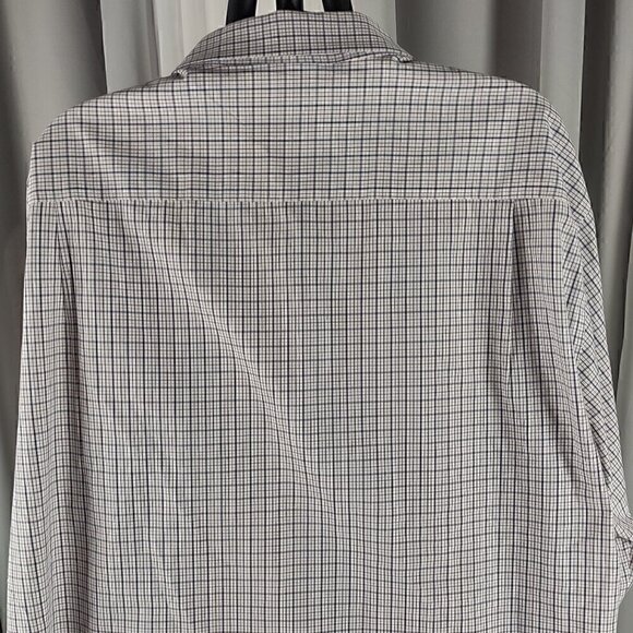 Nautica Classic Fit 100% Cotton Checkered Button Down Long Sleeve Shirt Size 18 - Picture 4 of 13